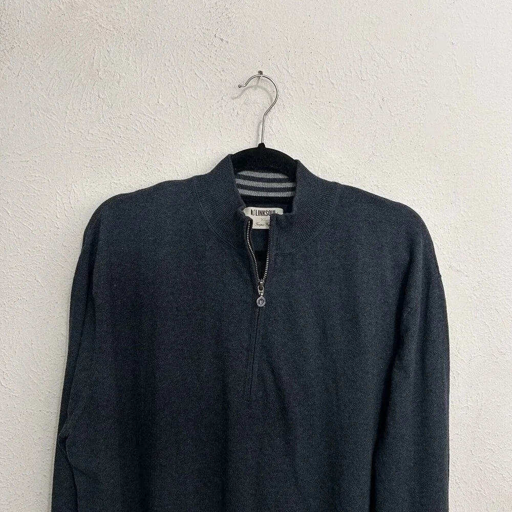 Linksoul Men's Quarter-Zip Sweater in Dark Blue